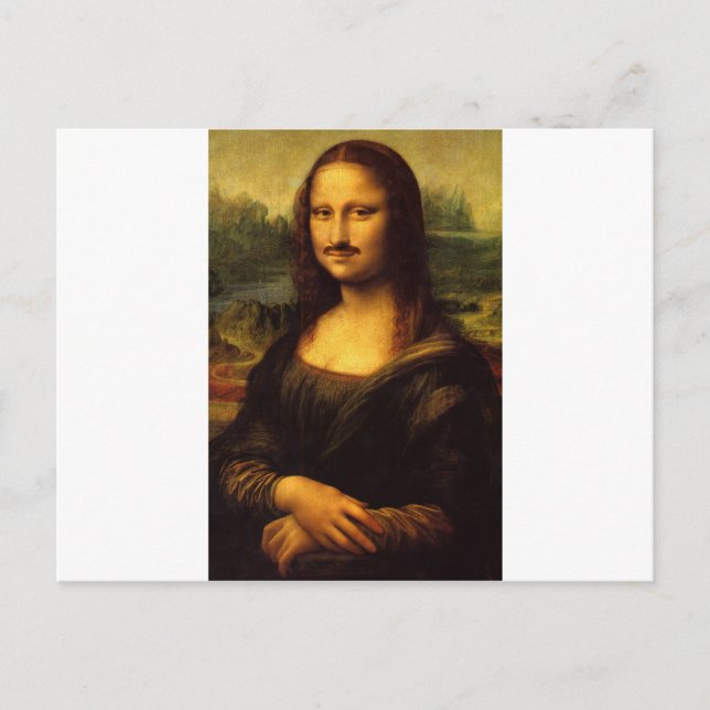 Mona lisa mustasch vykort (Framsida)