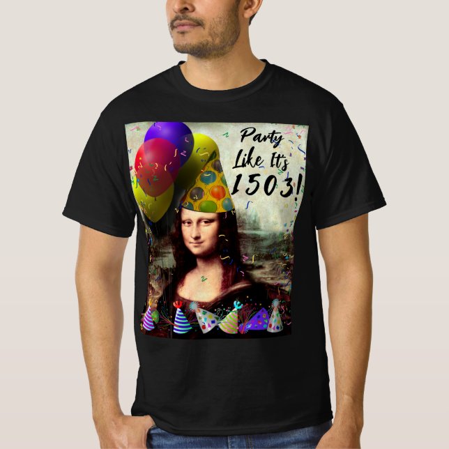 Mona Lisa New Years T Shirt (Framsida)