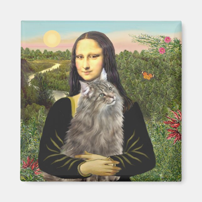 Mona Lisa - Norweigan Forest Cat Magnet (Framsidan)