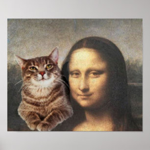 Mona Lisa och henne katt Poster