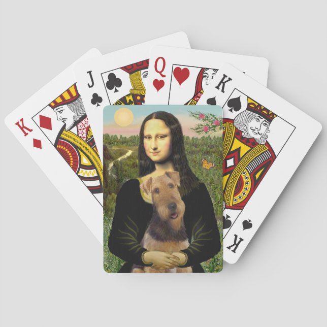Mona Lisa och hennes Airedale (#1) Kortlek (Baksidan)