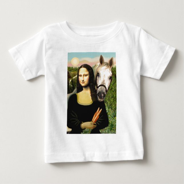 Mona Lisa och hennes Arabian Horse Tee Shirt (Framsida)
