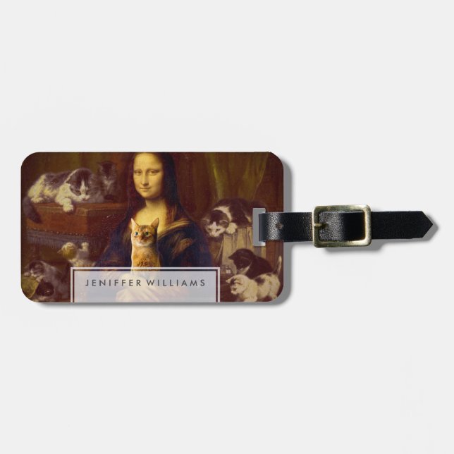 Mona Lisa och hennes katt Bagagebricka (Horisontell Framsida)