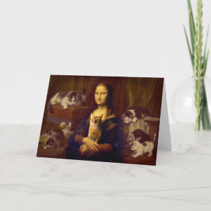 Mona Lisa och hennes katt Kort