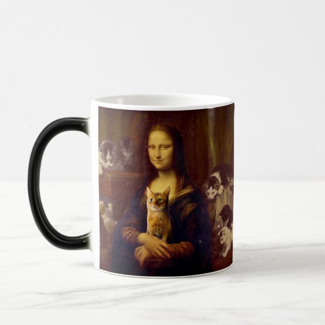 Mona Lisa och hennes katt Magisk Mugg (Vänster)