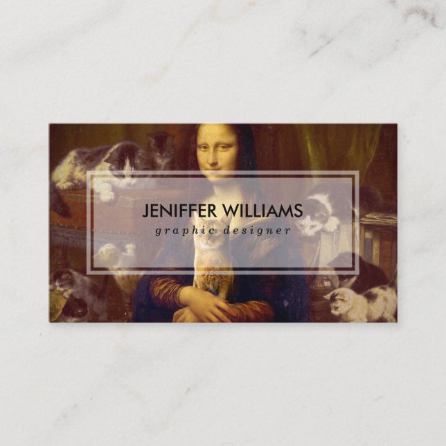 Mona Lisa och hennes katt Visitkort (Framsida)