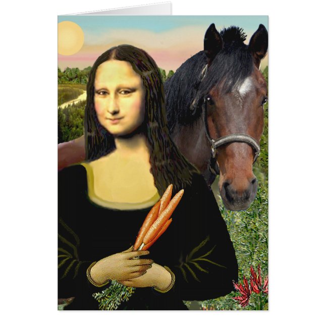 Mona Lisa och hennes kvartershorn Hälsningskort (Framsidan)