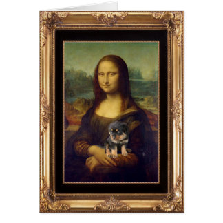 Mona Lisa och Hennes Rottweiler Hälsningskort