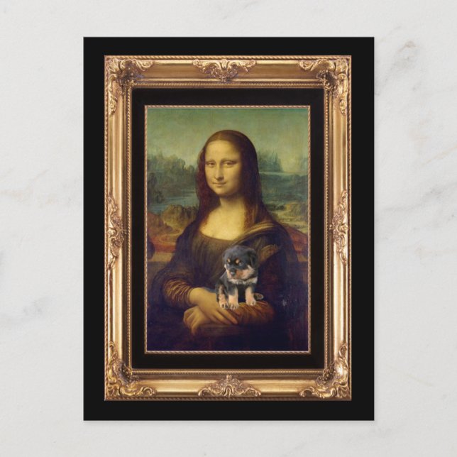 Mona Lisa och Hennes Rottweiler Vykort (Framsida)