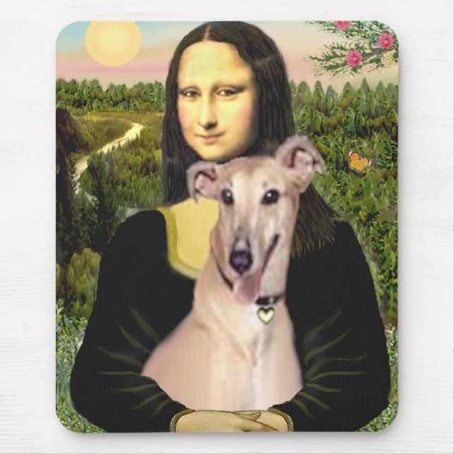 Mona Lisa och hennes vinthund 2 Musmatta (Framsidan)