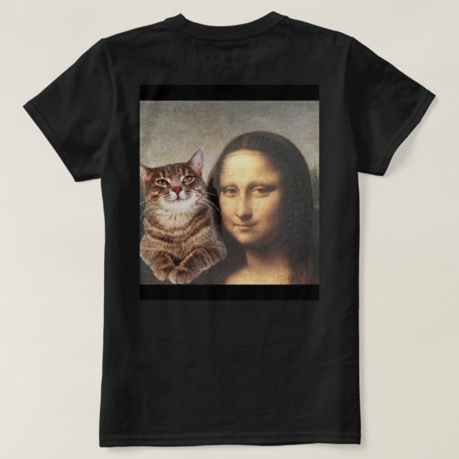 Mona Lisa och kattpal Tee (Design baksida)