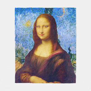 Mona Lisa och Van Gogh Fleecefilt
