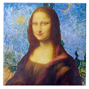Mona Lisa och Van Gogh Kakelplatta