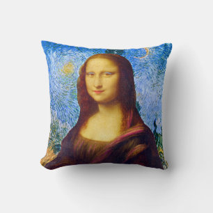 Mona Lisa och Van Gogh Kudde