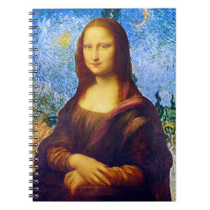 Mona Lisa och Van Gogh Square Anteckningsbok