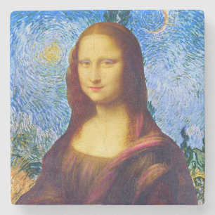 Mona Lisa och Van Gogh Stenunderlägg