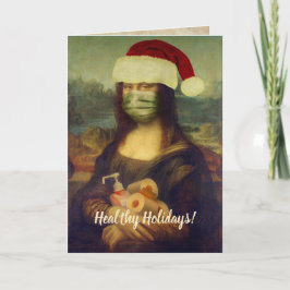 Mona Lisa önskar dig hälsosamma Helgdagar Helgkort