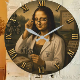 Mona Lisa Optometrist Funny Eye Doctor Office Deco Stor Klocka