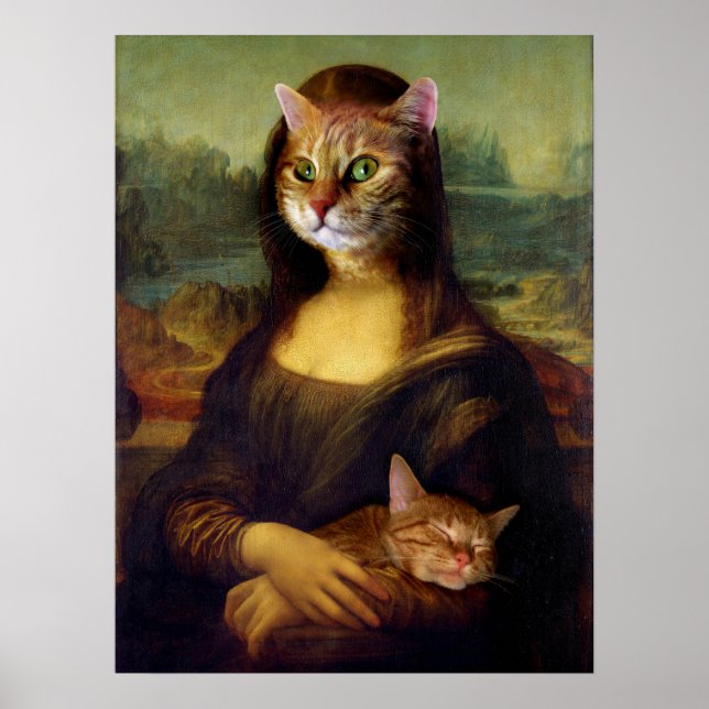 Mona Lisa Orange Cat Poster (Framsidan)