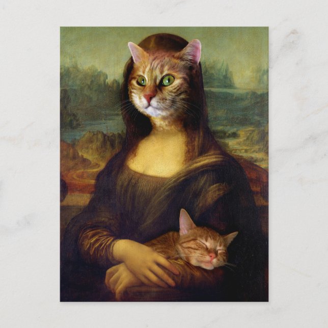 Mona Lisa Orange Cat Vykort (Framsida)