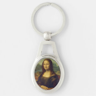 Mona Lisa Ovalt Silverfärgad Nyckelring