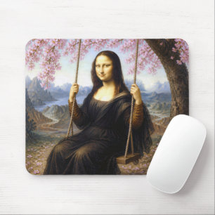 Mona Lisa på en gunga i körsbärsblom Musmatta