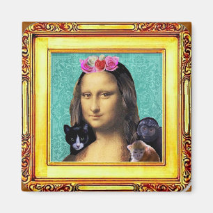 Mona Lisa Parody Porträtt Magnet