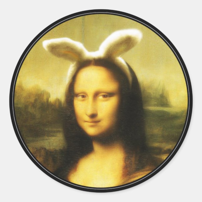 Mona Lisa, Påskharn Runt Klistermärke (Framsida)