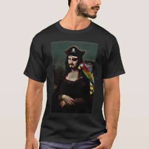 Mona Lisa Pirat kapten med Mustache T Shirt