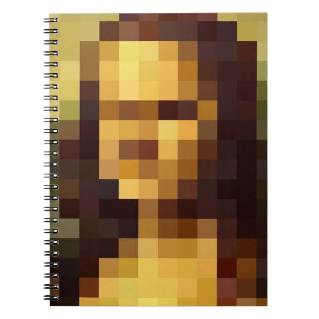 Mona Lisa pixel art Leonardo da Vinci, La Gioconda Anteckningsbok (Framsidan)