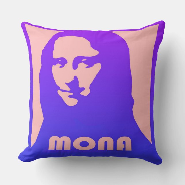 Mona Lisa Pop Art Design Kudde (Framsida)