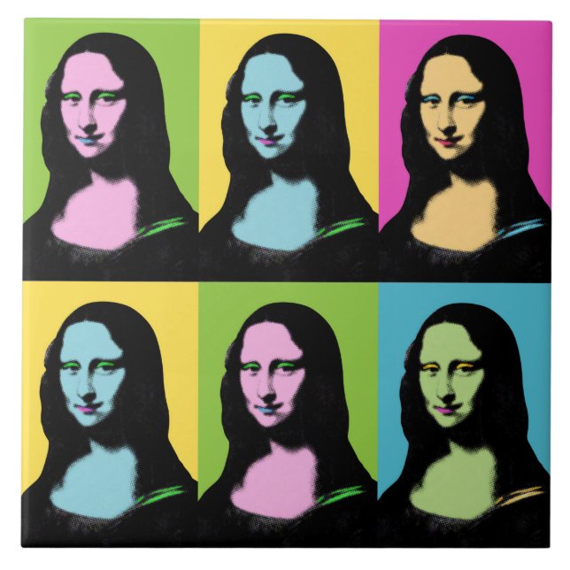 Mona Lisa - Pop Art Stil Kakelplatta (Framsidan)