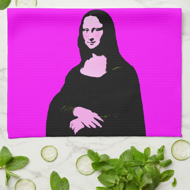 Mona Lisa Pop Art Stil Kökshandduk (Vikta)