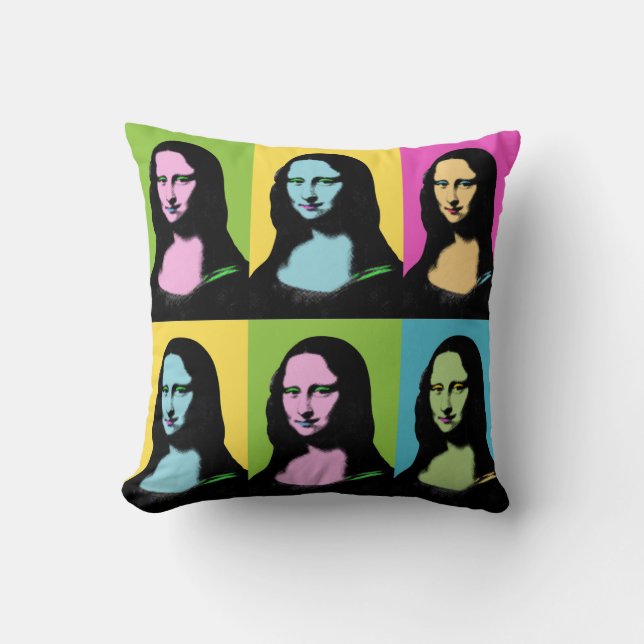 Mona Lisa - Pop Art Stil Kudde (Framsida)