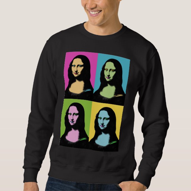 Mona Lisa - Pop Art Stil Lång Ärmad Tröja (Framsida)