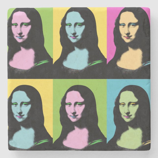 Mona Lisa - Pop Art Stil Stenunderlägg (Framsidan)