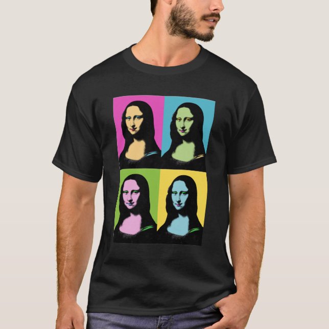Mona Lisa - Pop Art Stil T Shirt (Framsida)
