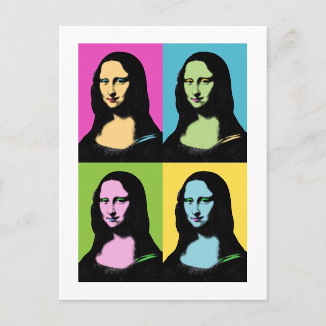 Mona Lisa - Pop Art Stil Vykort (Framsida)