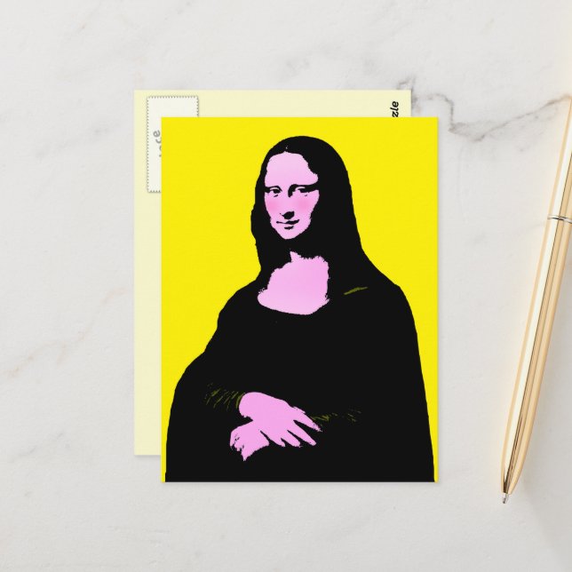 Mona Lisa Pop Art  Vykort (Fram/Back In Situ)