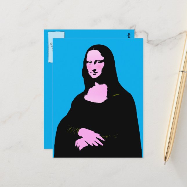 Mona Lisa Pop Art  Vykort (Fram/Back In Situ)
