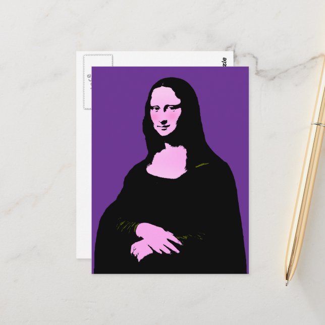 Mona Lisa Pop Art  Vykort (Fram/Back In Situ)