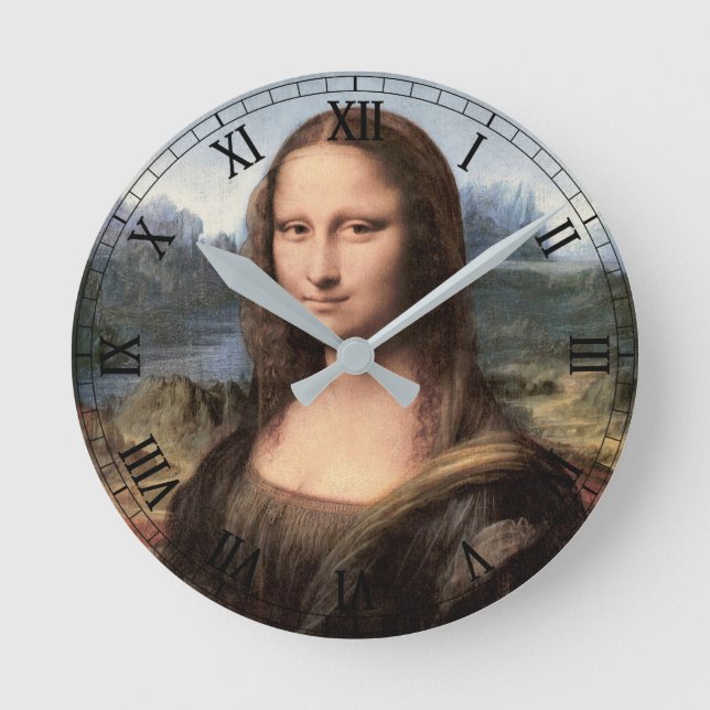 Mona Lisa Porträtt / måla Rund Klocka (Framsida)