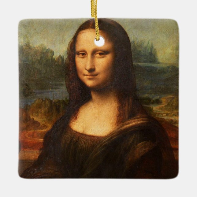 Mona Lisa porträtt målar Leonardo Da Vinci Julgransprydnad Keramik (Framsida)