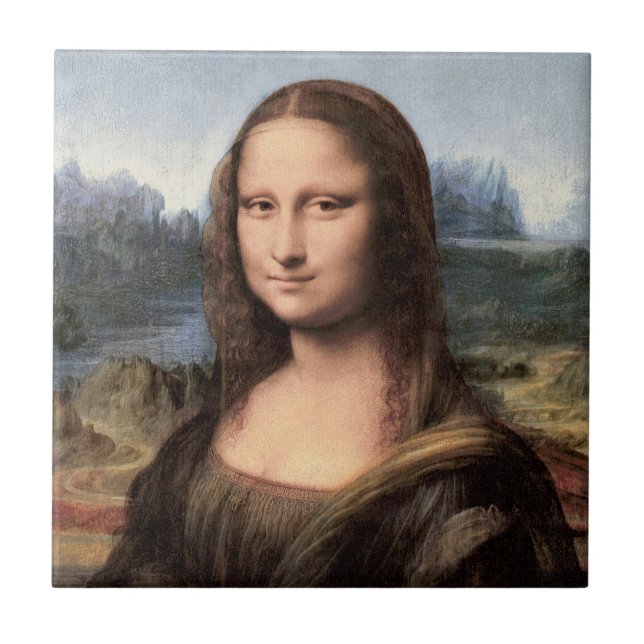 Mona Lisa porträtt/målning Kakelplatta (Framsidan)