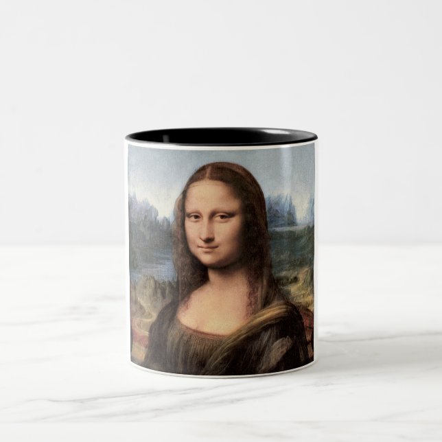 Mona Lisa porträtt/målning Två-Tonad Mugg (Center)