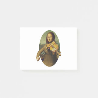Mona Lisa Practicing Violin eller Viola Post-it Block