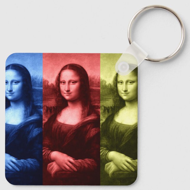 Mona Lisa Primary Färg Keychain Nyckelring (Baksida)