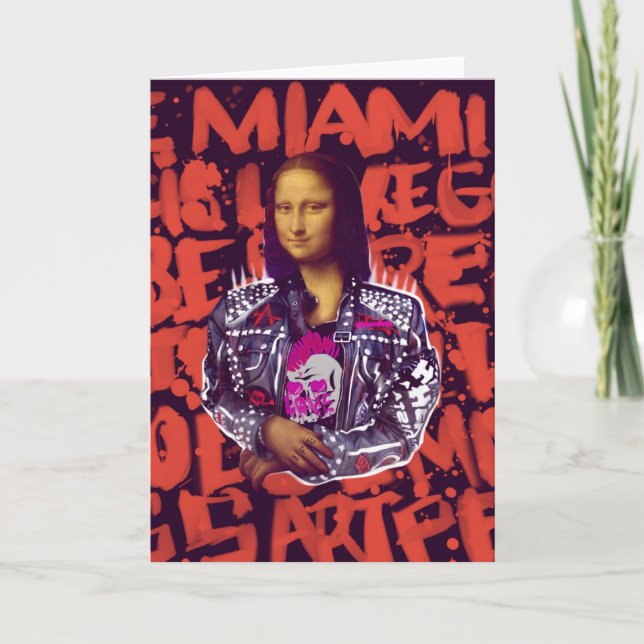 Mona Lisa Punk Art Kort (Framsida)
