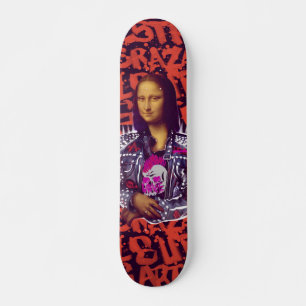 Mona Lisa Punk Art Mini Skateboard Bräda 18,5 Cm