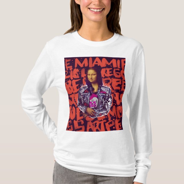 Mona Lisa Punk Art T Shirt (Framsida)